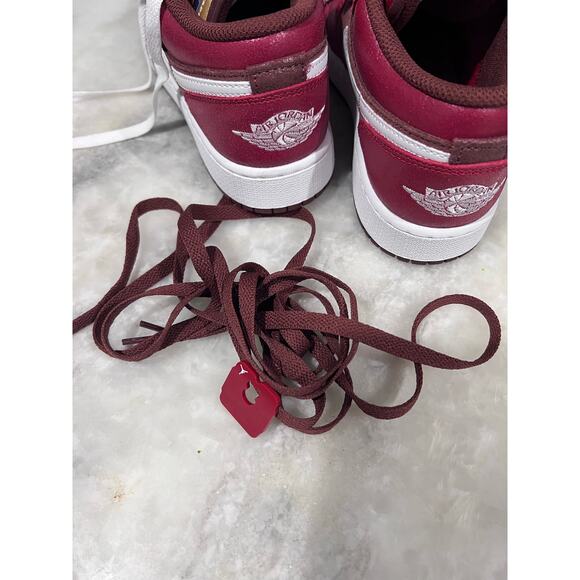 Nike Air Jordan 1 Low GS PB&J Peanut Butter Jelly HF3202-200 5Y Burgundy White - Picture 4 of 15